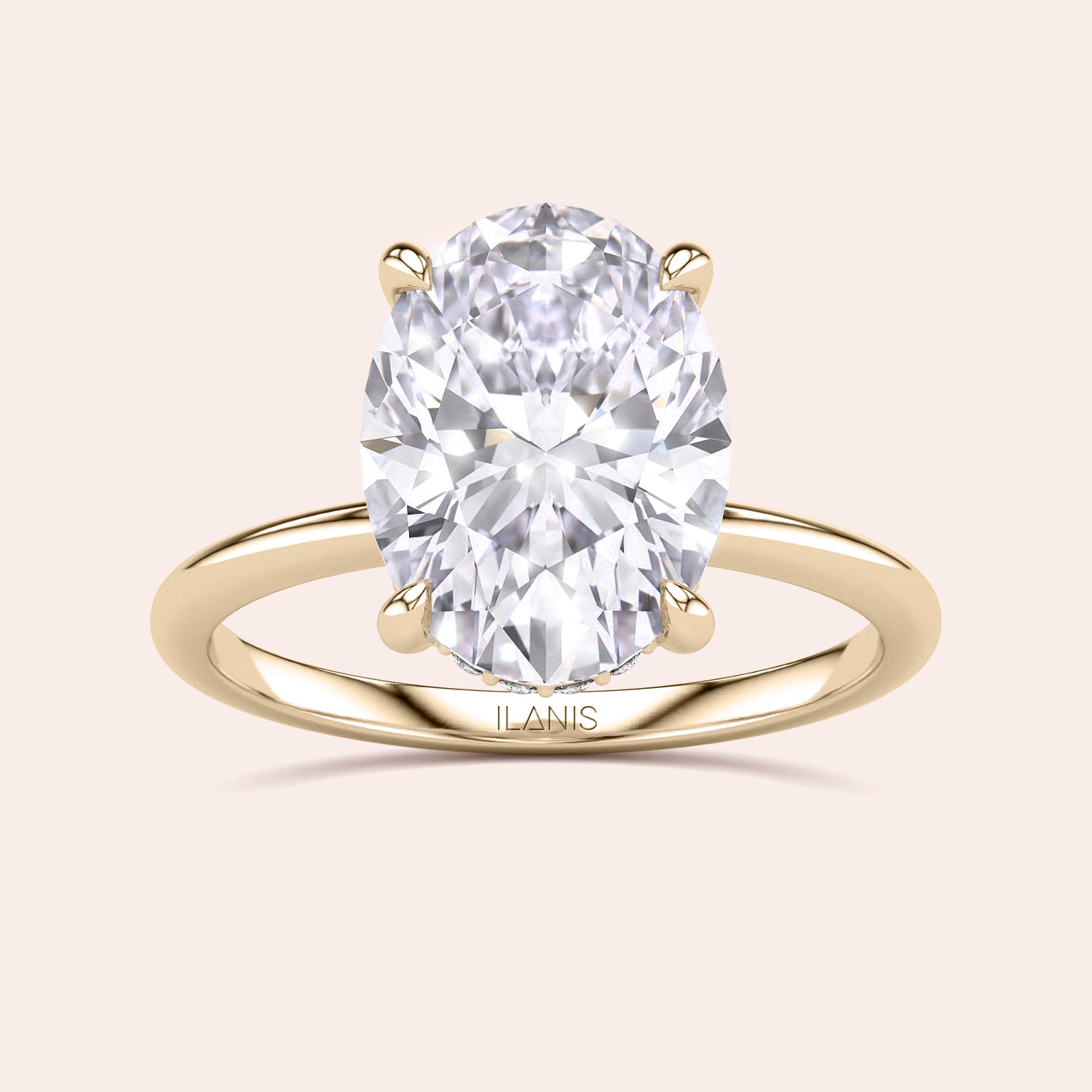 Elegant oval diamond ring in 14K or 18K gold or platinum, featuring exquisite craftsmanship and a stunning oval-shaped diamond.|
#14KRecycledYellowGold 
#18KRecycledYellowGold