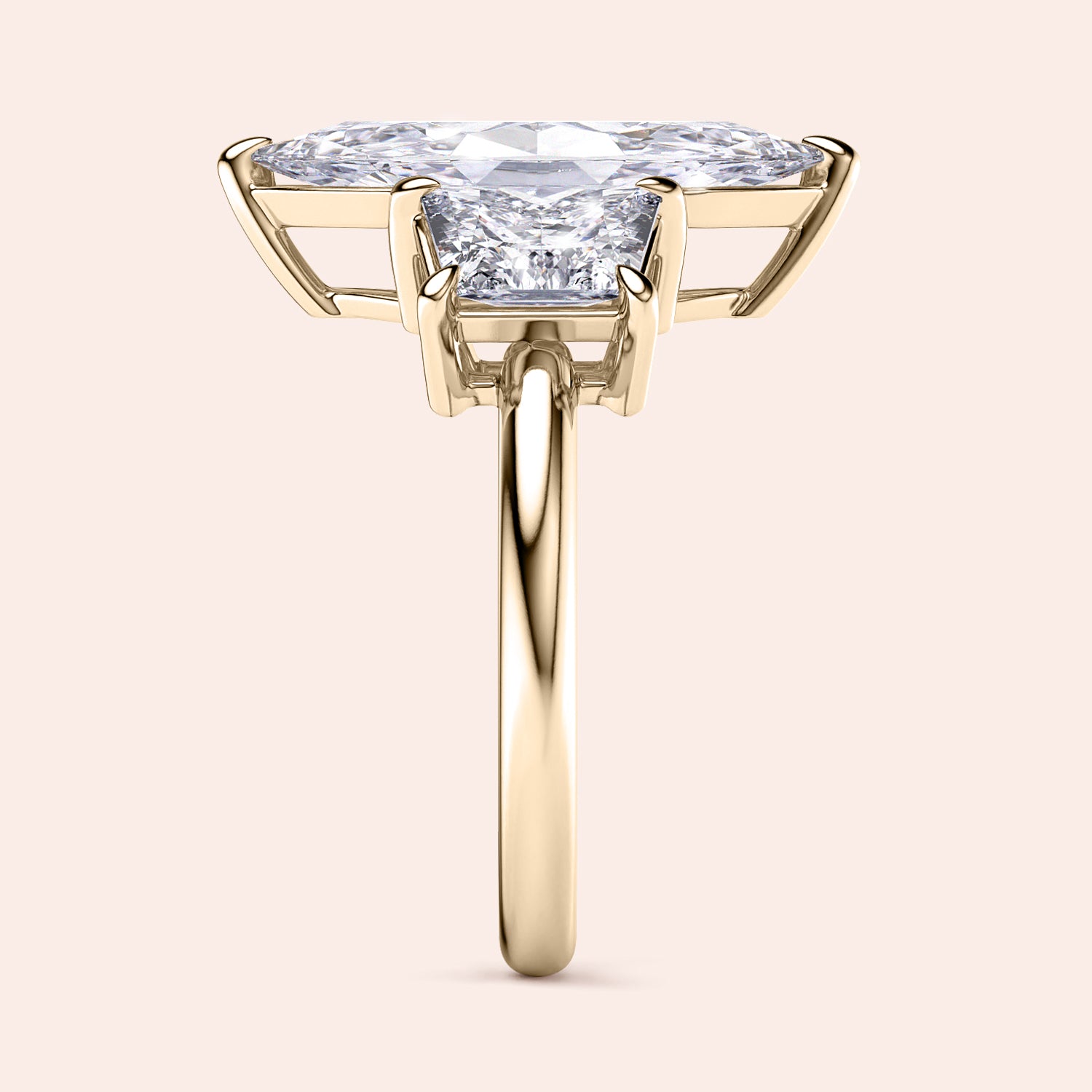 Luxurious 14K/18K yellow gold engagement ring featuring a stunning marquise-cut jade in an elegant prong setting.|
#14KRecycledYellowGold
#18KRecycledYellowGold