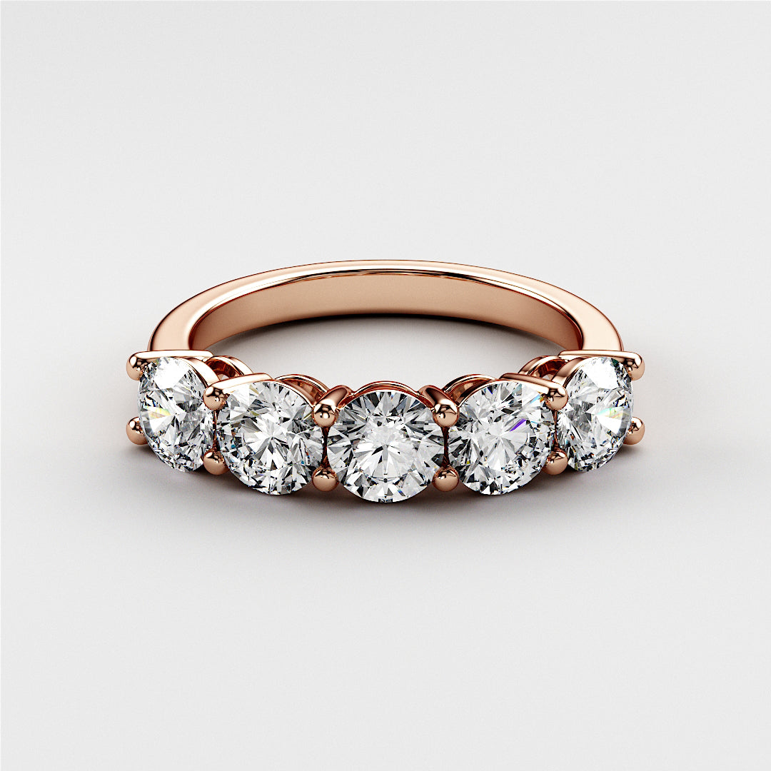 Rose gold wedding band featuring five marquise-cut diamonds, available in 14K, 18K or platinum, showcasing elegant craftsmanship. |
 
 
 
 
 #14KRecycledRoseGold
 #18KRecycledRoseGold