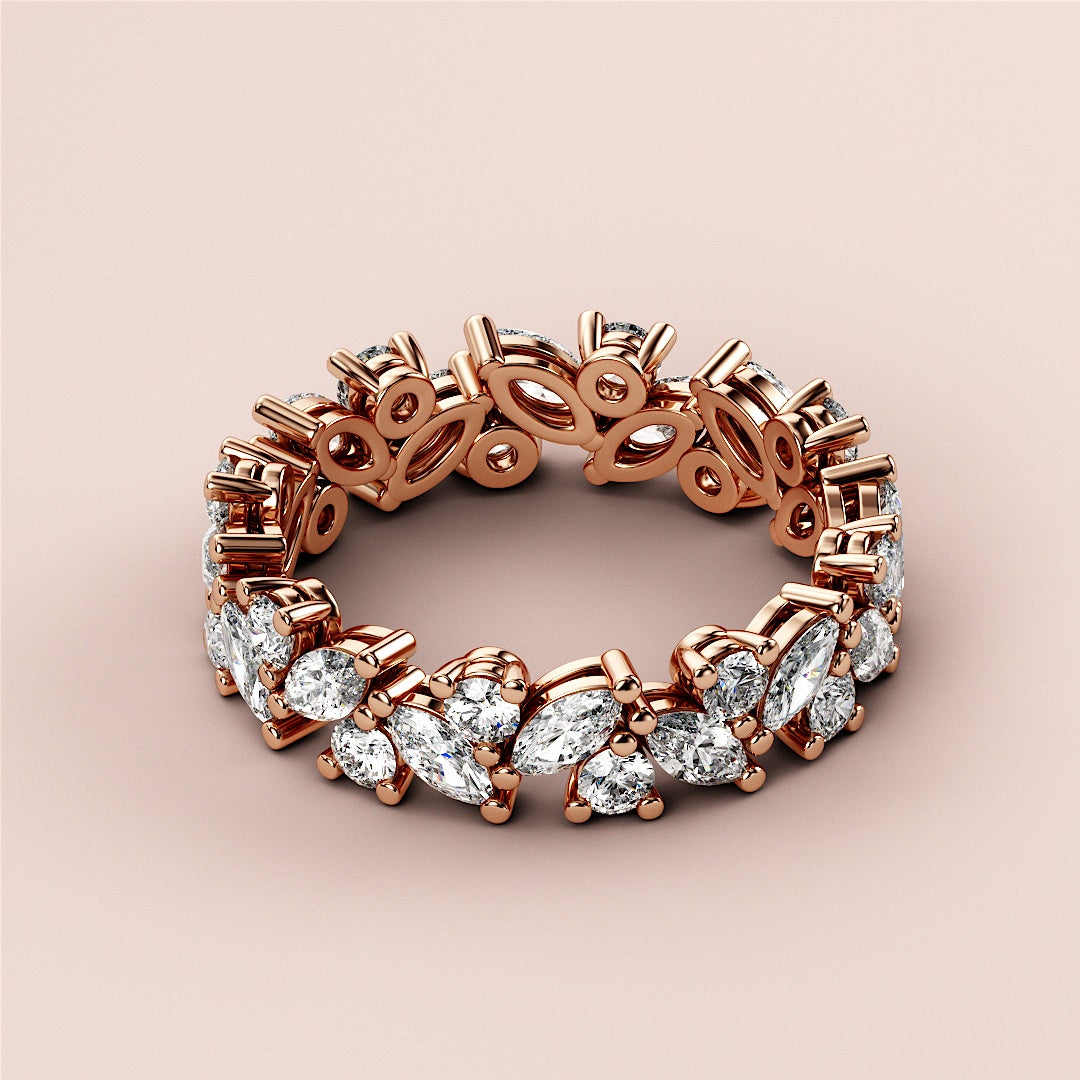 Elegant rose gold eternity wedding band featuring marquise-cut diamonds, available in 14K or 18K gold and platinum. |
 
 
 
 
 #14KRecycledRoseGold
 #18KRecycledRoseGold