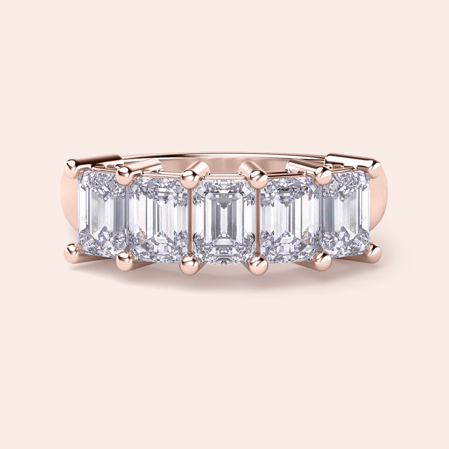 14K or 18K rose gold wedding band featuring a stunning emerald-cut diamond center, perfect for elegant occasions. |
 
 
 
 
 #14KRecycledRoseGold
 #18KRecycledRoseGold