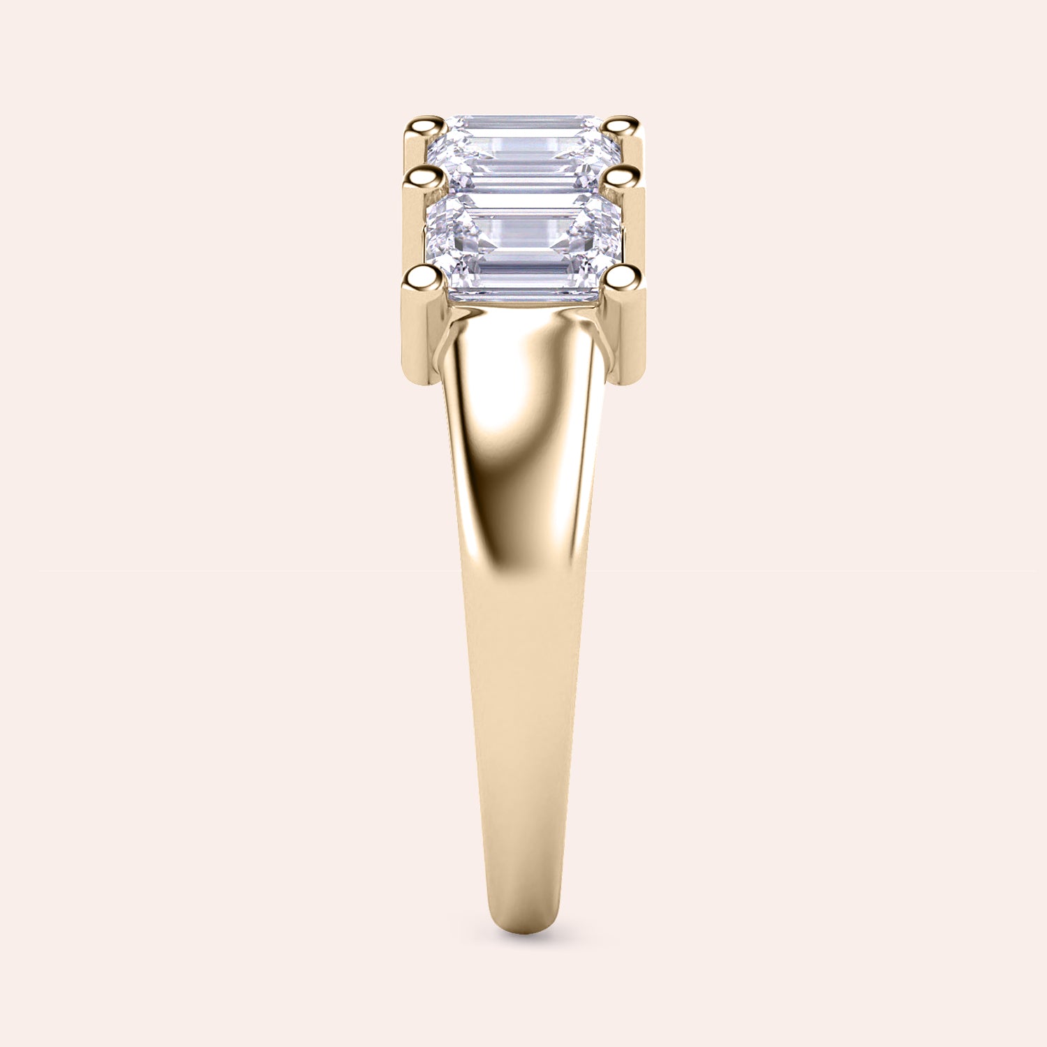 Five Emerald-Cut Diamond Wedding Band in 14K or 18K Gold or Platinum - Elegant Eternity Design. |
 
 
 #14KRecycledYellowGold
 #18KRecycledYellowGold