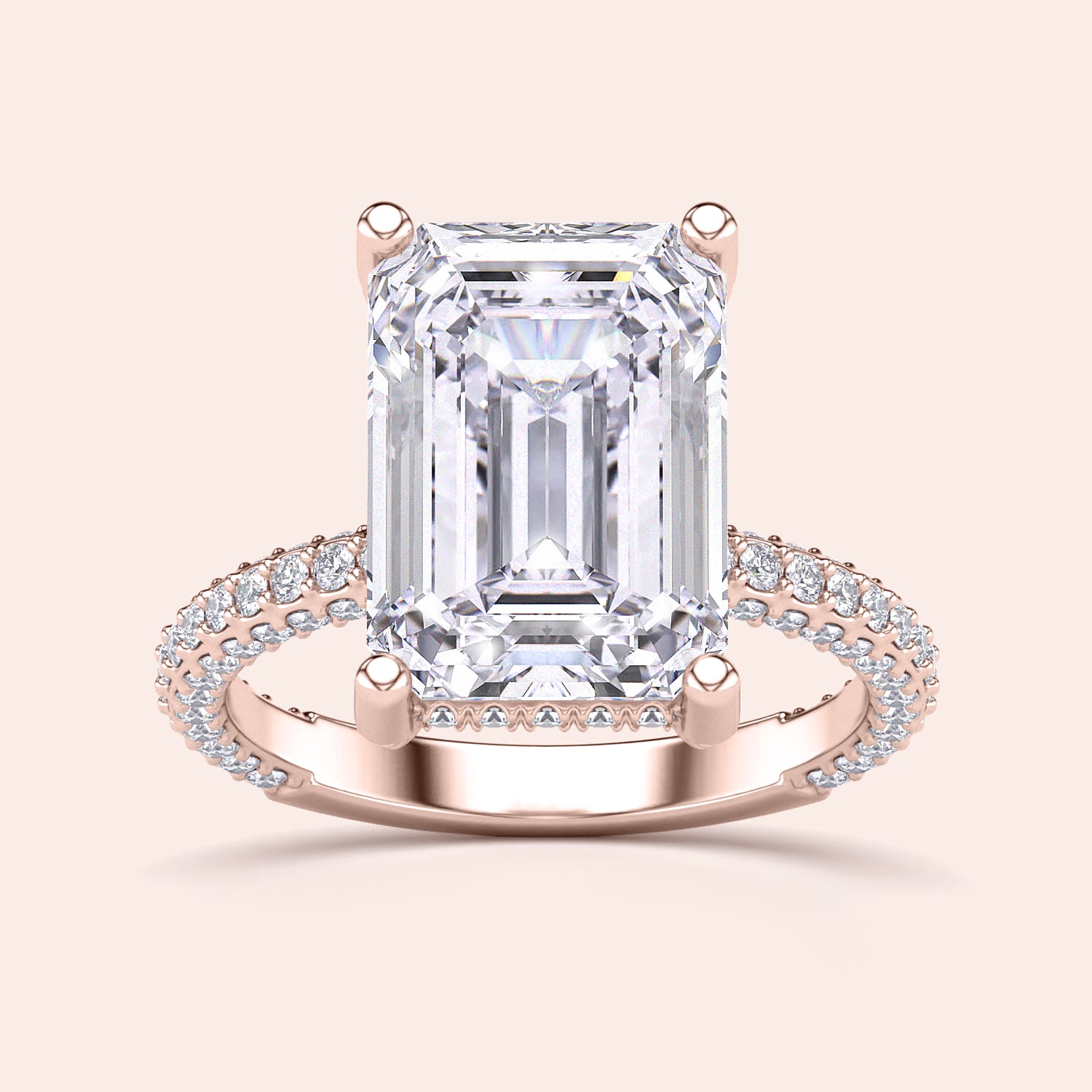 Rose Gold pear-shaped diamond engagement ring withPave band, available in 14K/18K gold or platinum, features an exquisite centerpiece.|
#14KRecycledRoseGold
#18KRecycledRoseGold