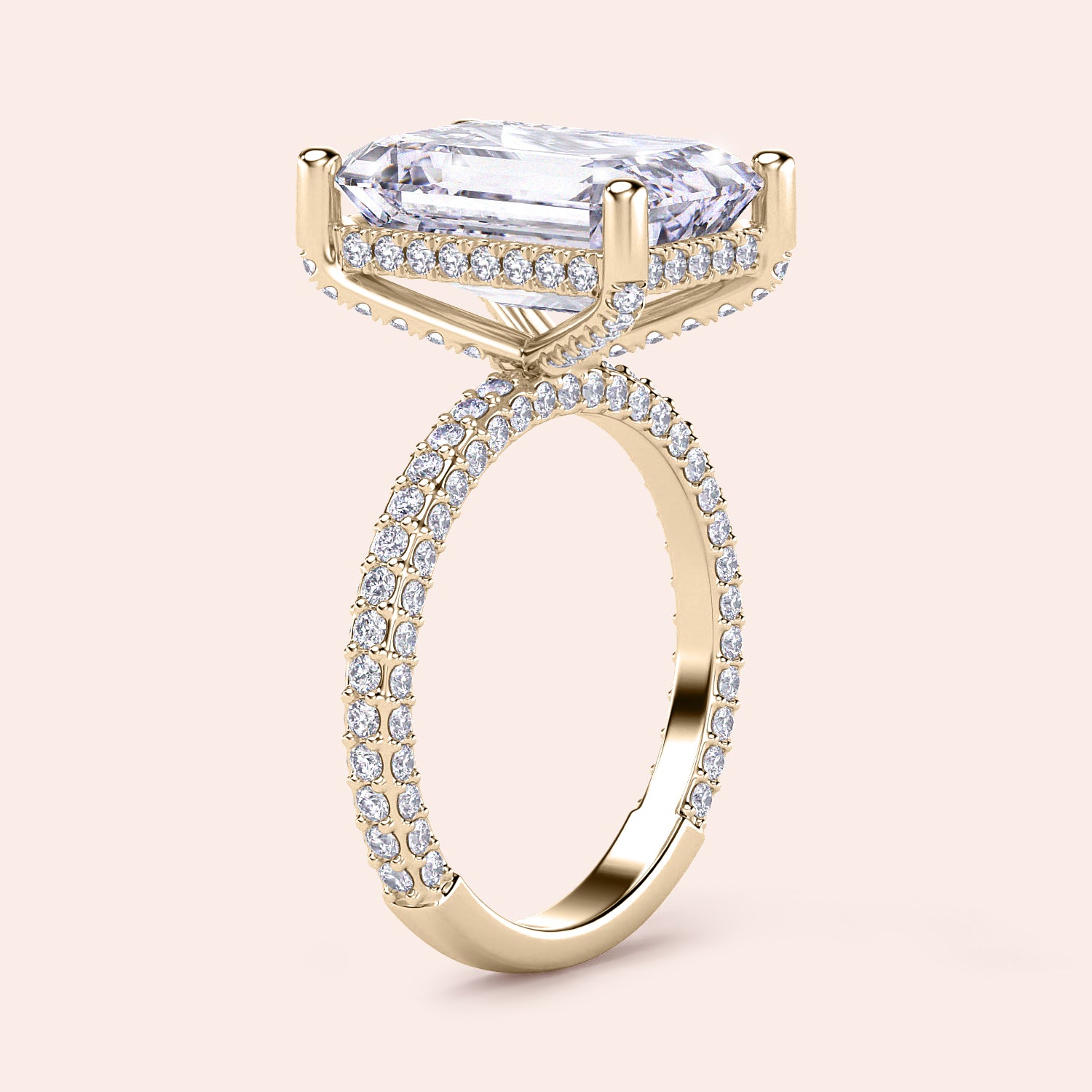 Exquisite pear-shaped diamond ring in 14K/18K gold or platinum, adorned with halo diamond accents for an elegant touch.|
#14KRecycledYellowGold
#18KRecycledYellowGold