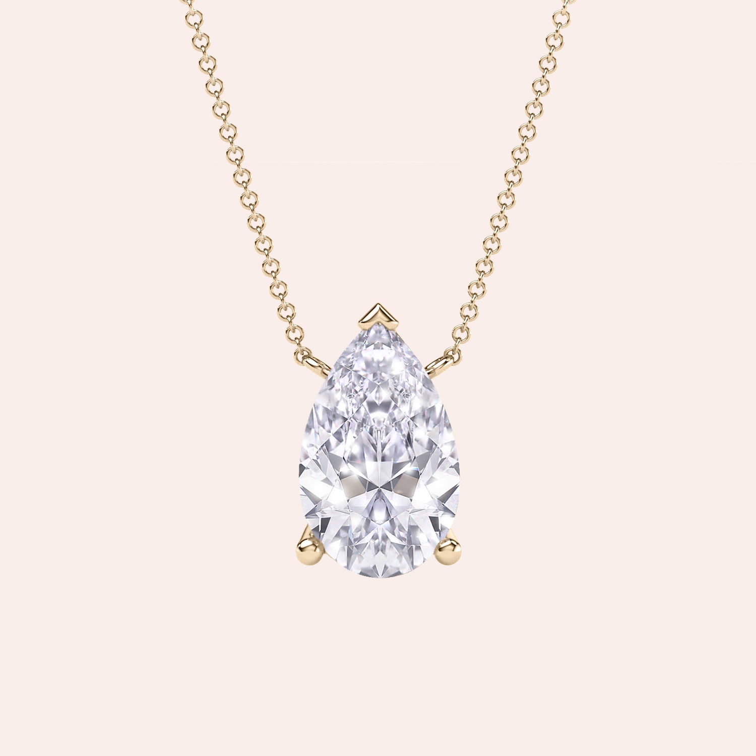 Yellow gold pear diamond solitaire necklace, elegant teardrop pendant on delicate chain, timeless everyday luxury gift | #14KRecycledYellowGold #18KRecycledYellowGold