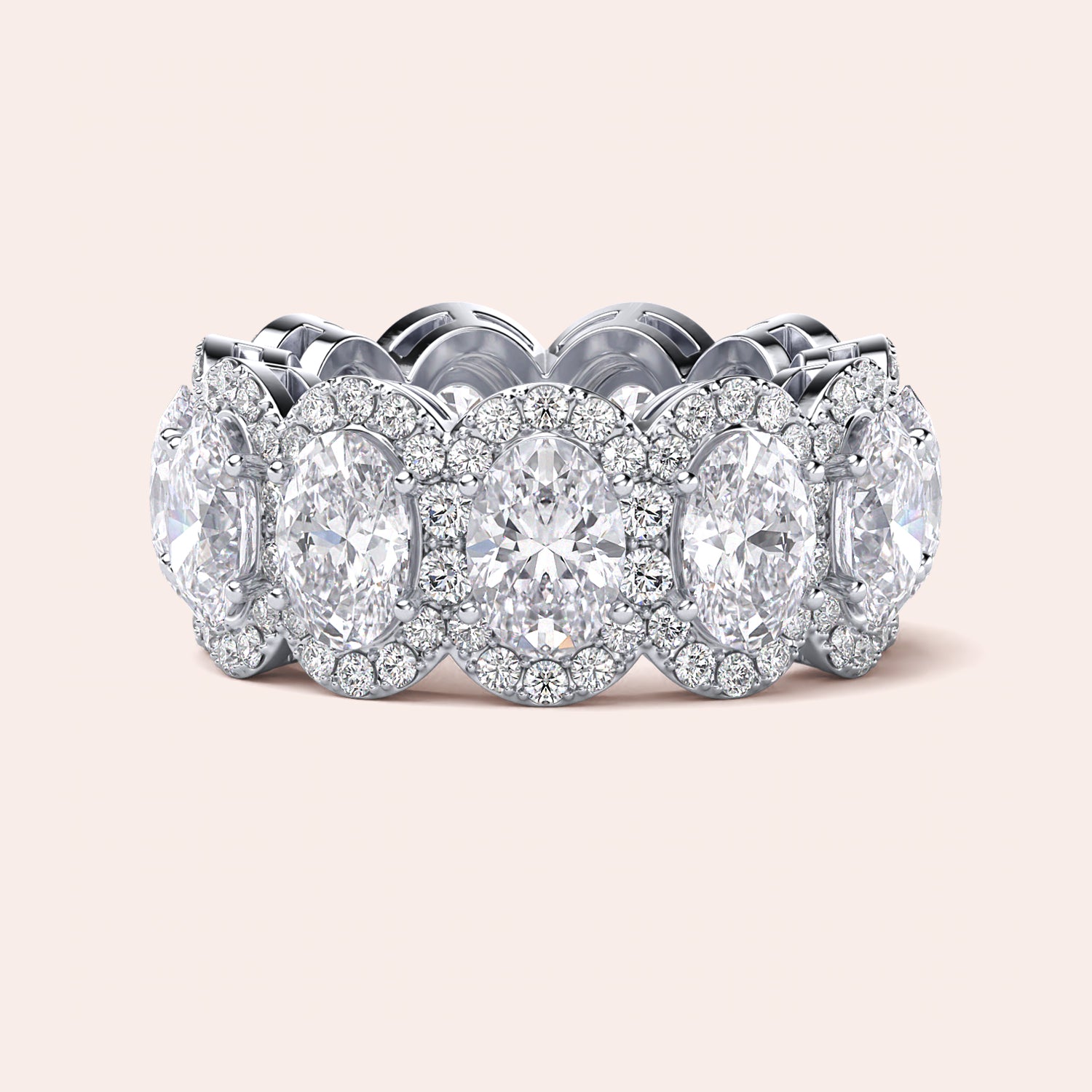Elegant white gold wedding band featuring an oval eternity trellis design, available in 14K or 18K gold or platinum. |


#14KRecycledWhiteGold
#18KRecycledWhiteGold
 
 
 
 
 #Platinum