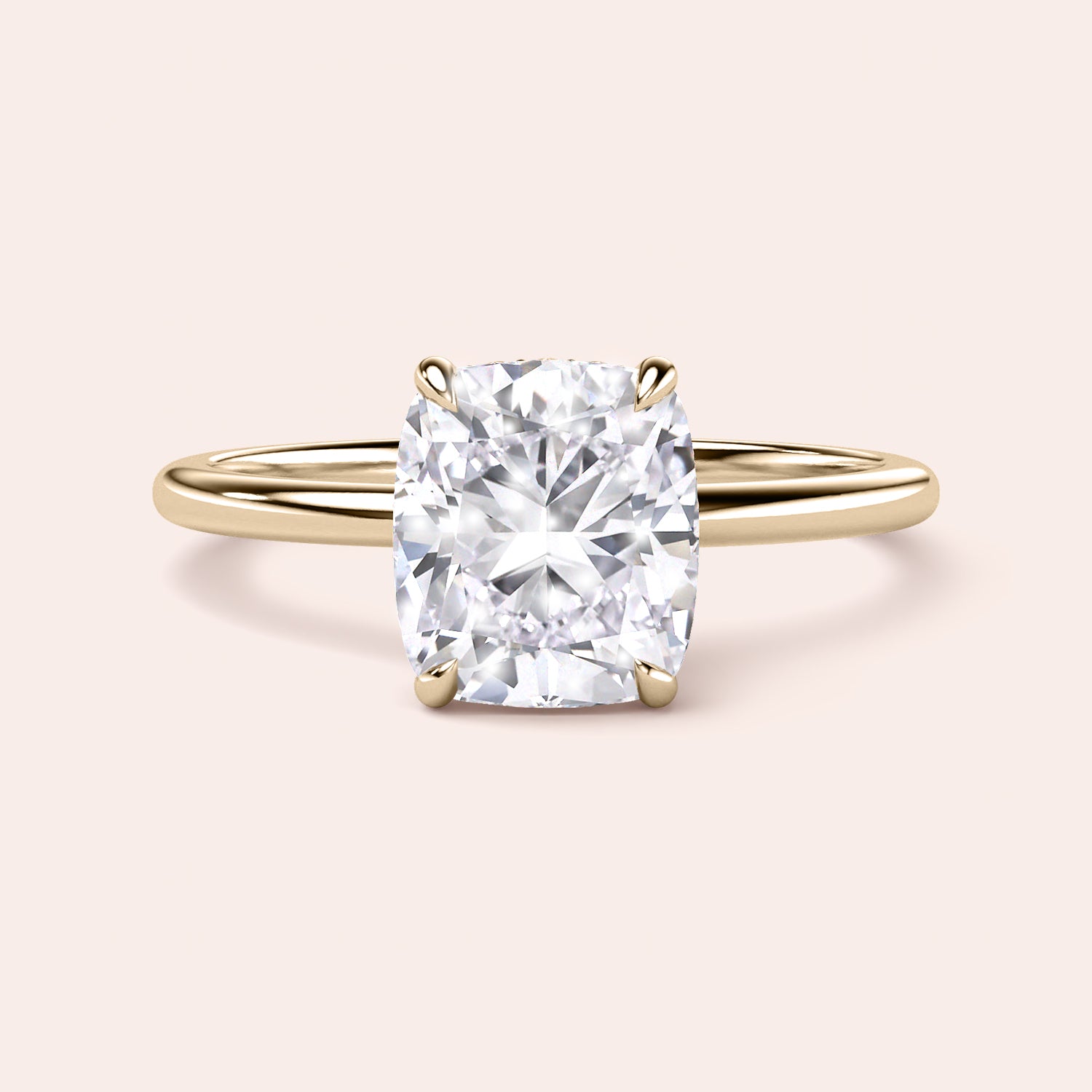 Elegant cushion-cut diamond ring in polished band, available in 14K, 18K, or platinum for timeless luxury and sparkle. |


#14KRecycledYellowGold 
#18KRecycledYellowGold 