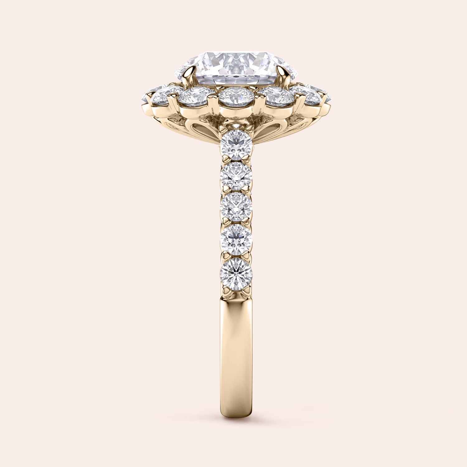 Elegant ring featuring an emerald-shaped diamond with round diamonds, available in 14K/18K gold or platinum.|





#14KRecycledYellowGold 
#18KRecycledYellowGold 