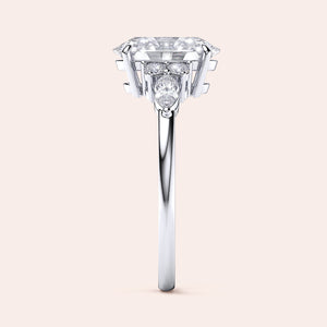 Square emerald-cut diamond ring in 14K or 18K gold or platinum, showcasing exquisite craftsmanship and luxurious elegance.