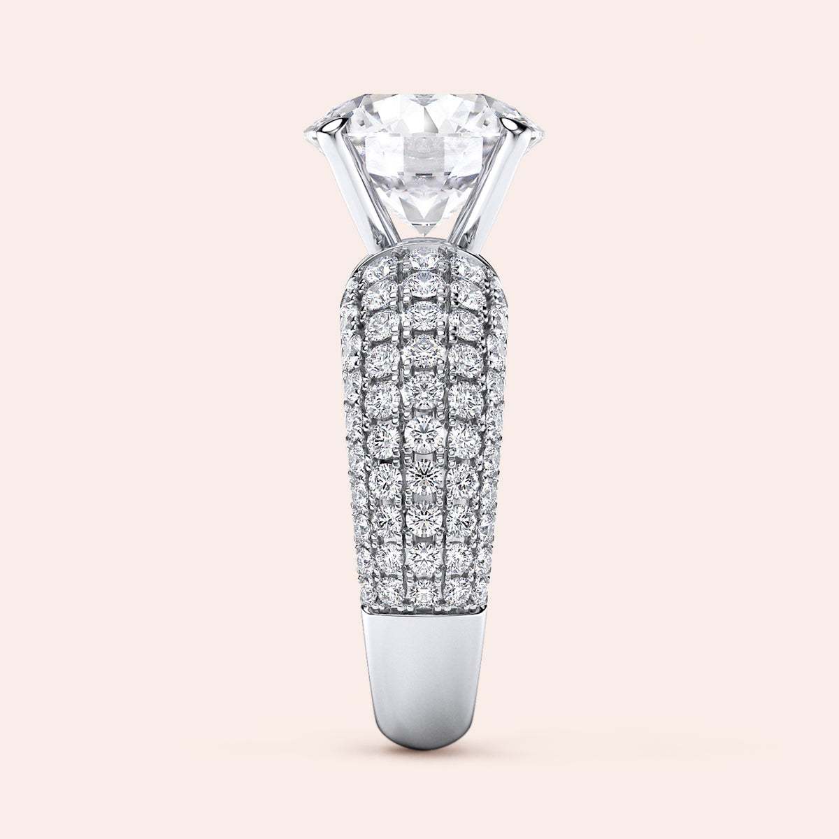 Elegant luxury jewelry featuring a stunning round diamond in a 14K or 18K gold or platinum band, ideal for special occasions.