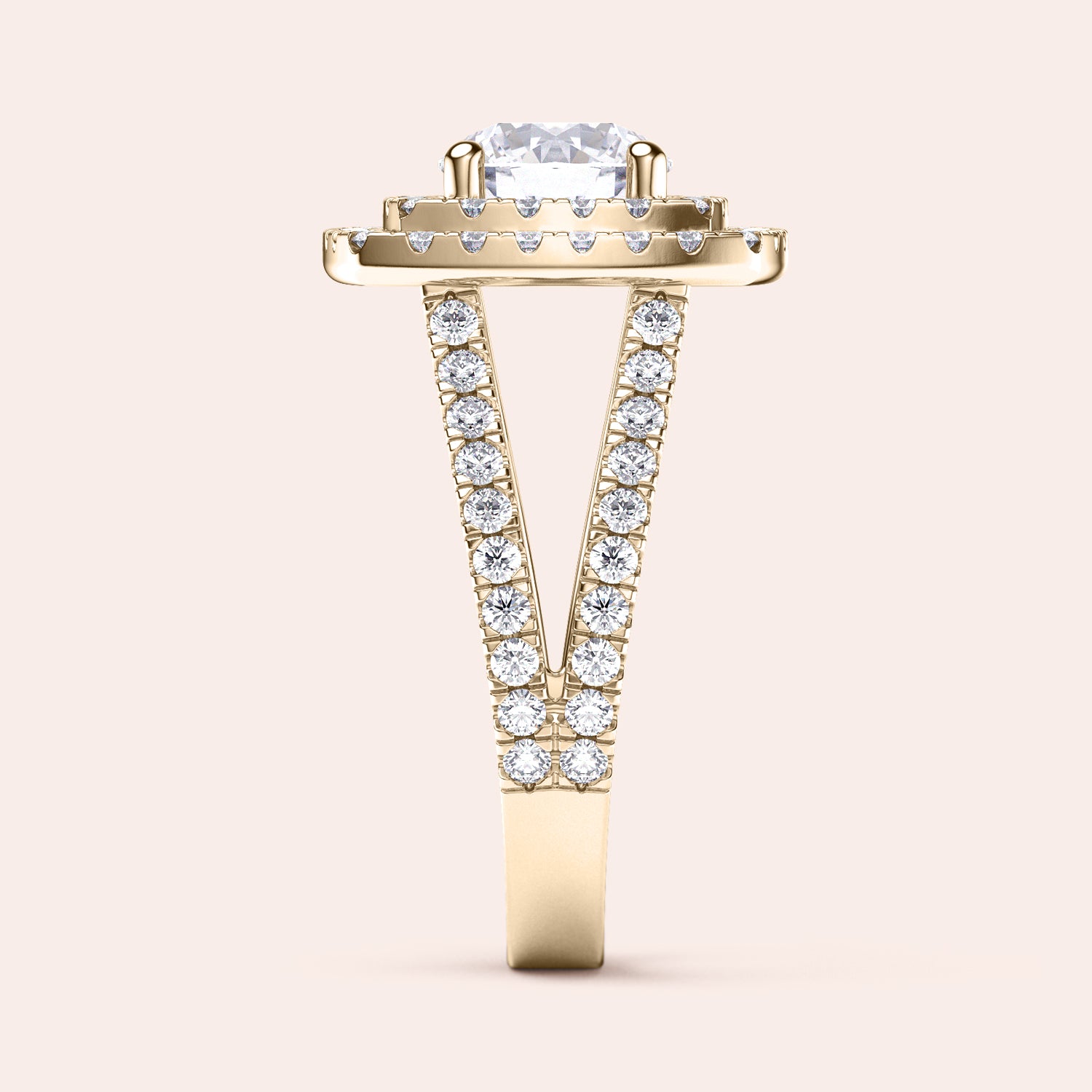 Elegant solitaire pear-shaped diamond engagement ring in pavé band, available in 14K and 18K yellow gold or platinum.|





#14KRecycledYellowGold 
#18KRecycledYellowGold 