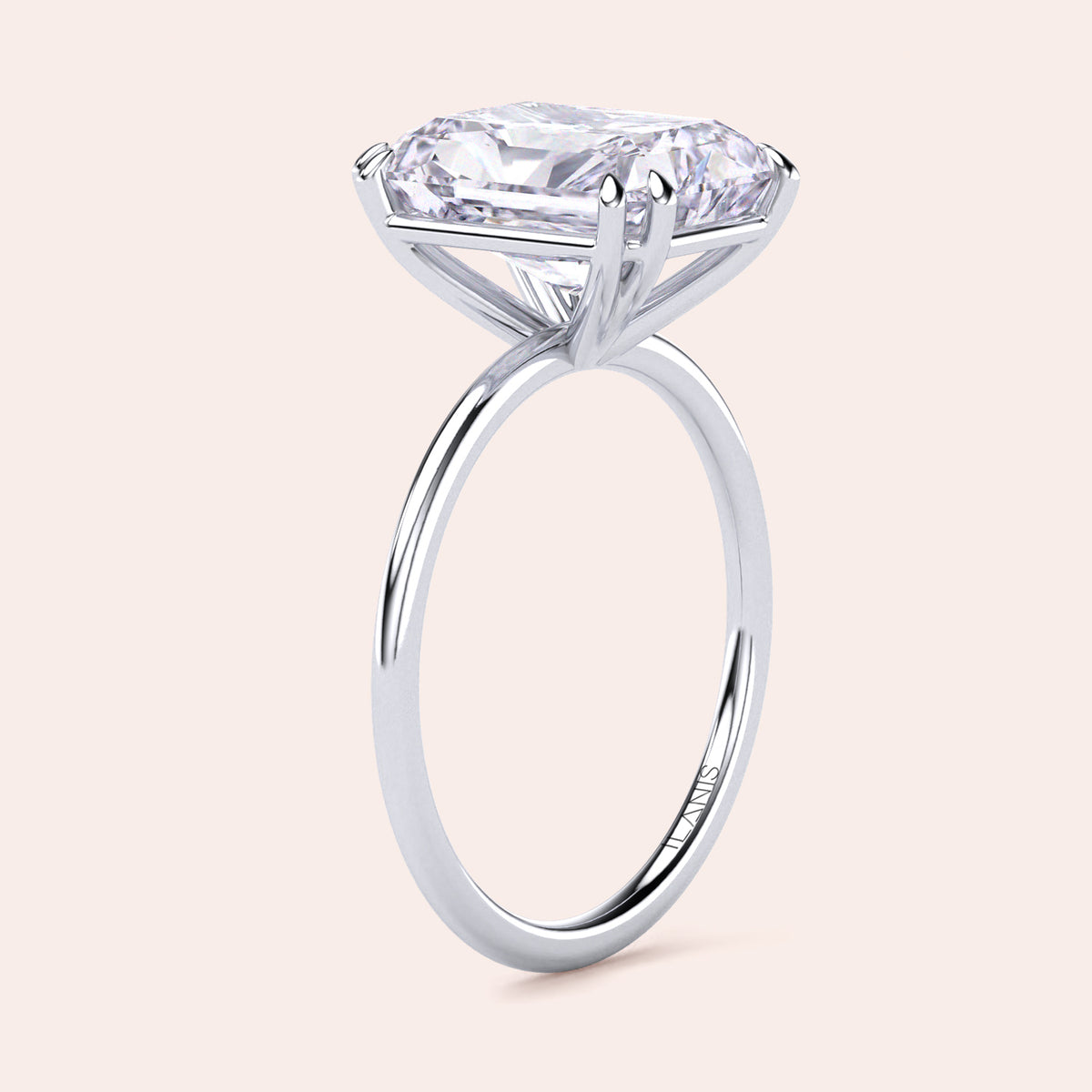 Elegant solitaire engagement ring with an oval diamond in 14K or 18K gold or platinum, showcasing timeless brilliance and design. 