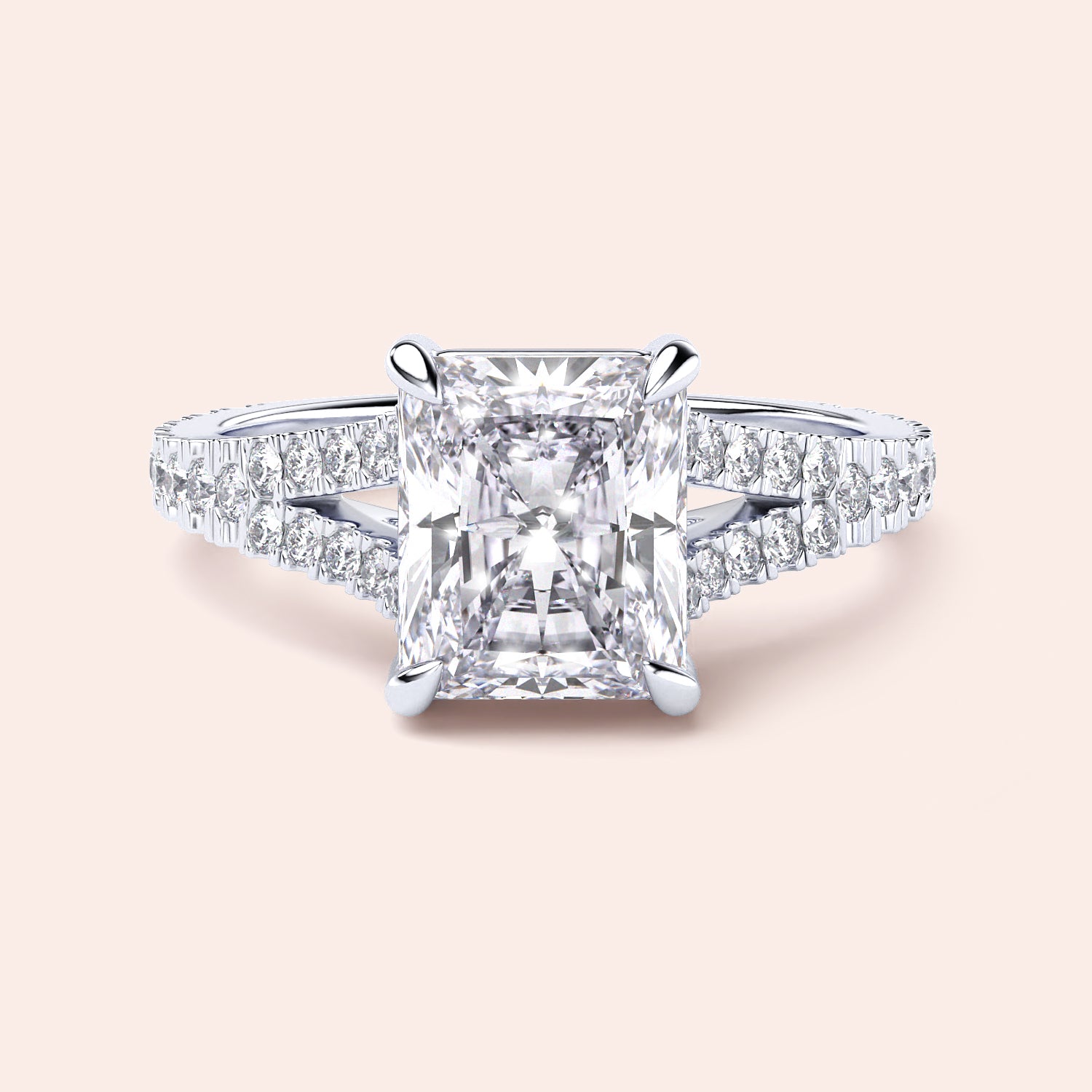 Radiant 14K/18K White Gold Engagement Ring with Princess-Cut Diamond andPave Setting, Luxurious and Stunning Design.|

#14KRecycledWhiteGold
#18KRecycledWhiteGold








#Platinum