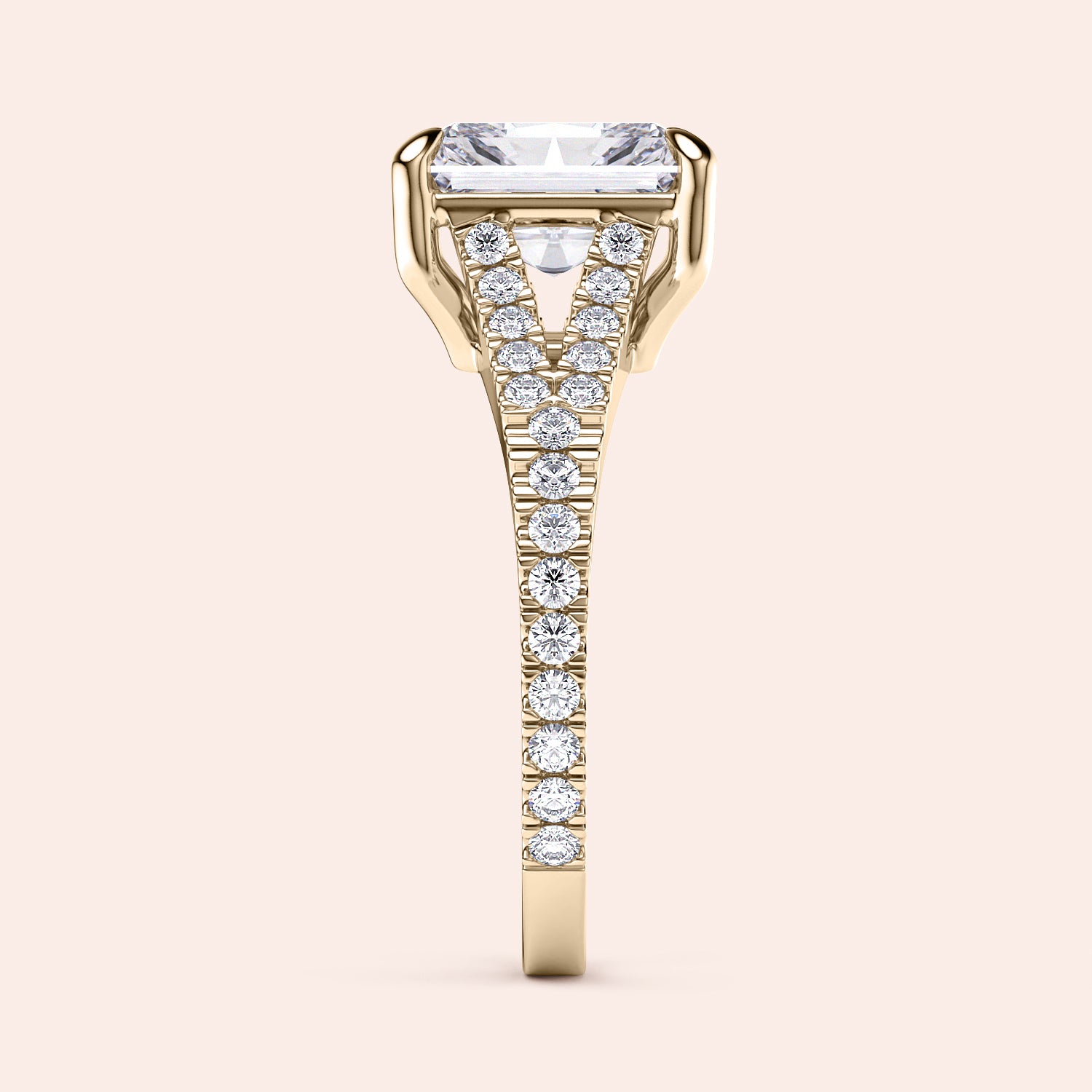 14K Yellow Gold Engagement Ring featuring Emerald-Cut Diamond andPave Band, perfect for a timeless proposal. Available in 14K/18K or Platinum.|




#14KRecycledYellowGold
#18KRecycledYellowGold





