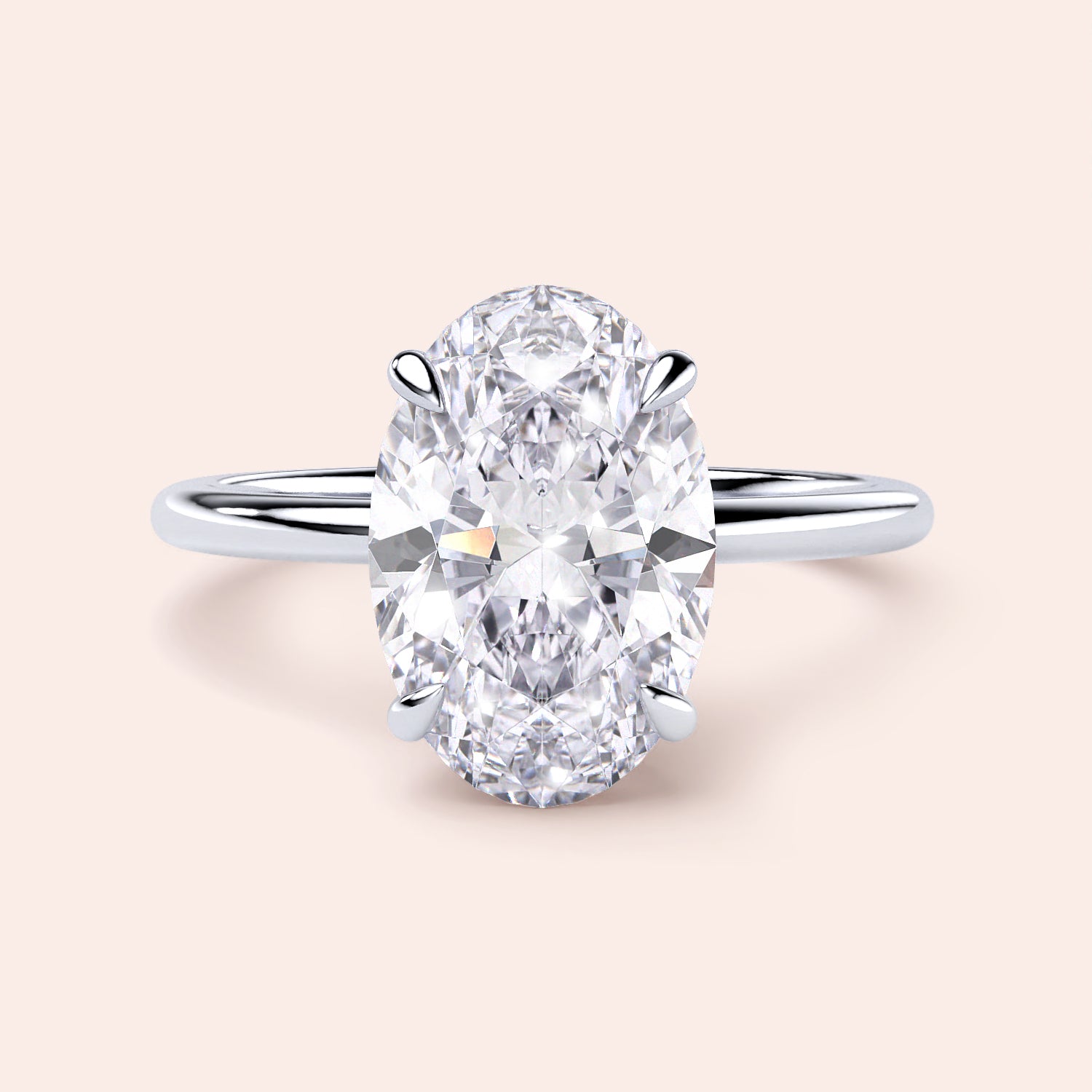 "Elegant 14K/18K/Platinum oval-cut diamond engagement ring with a sleek band and hidden halo, ideal for lasting love."|

#14KRecycledWhiteGold
#18KRecycledWhiteGold








#Platinum
