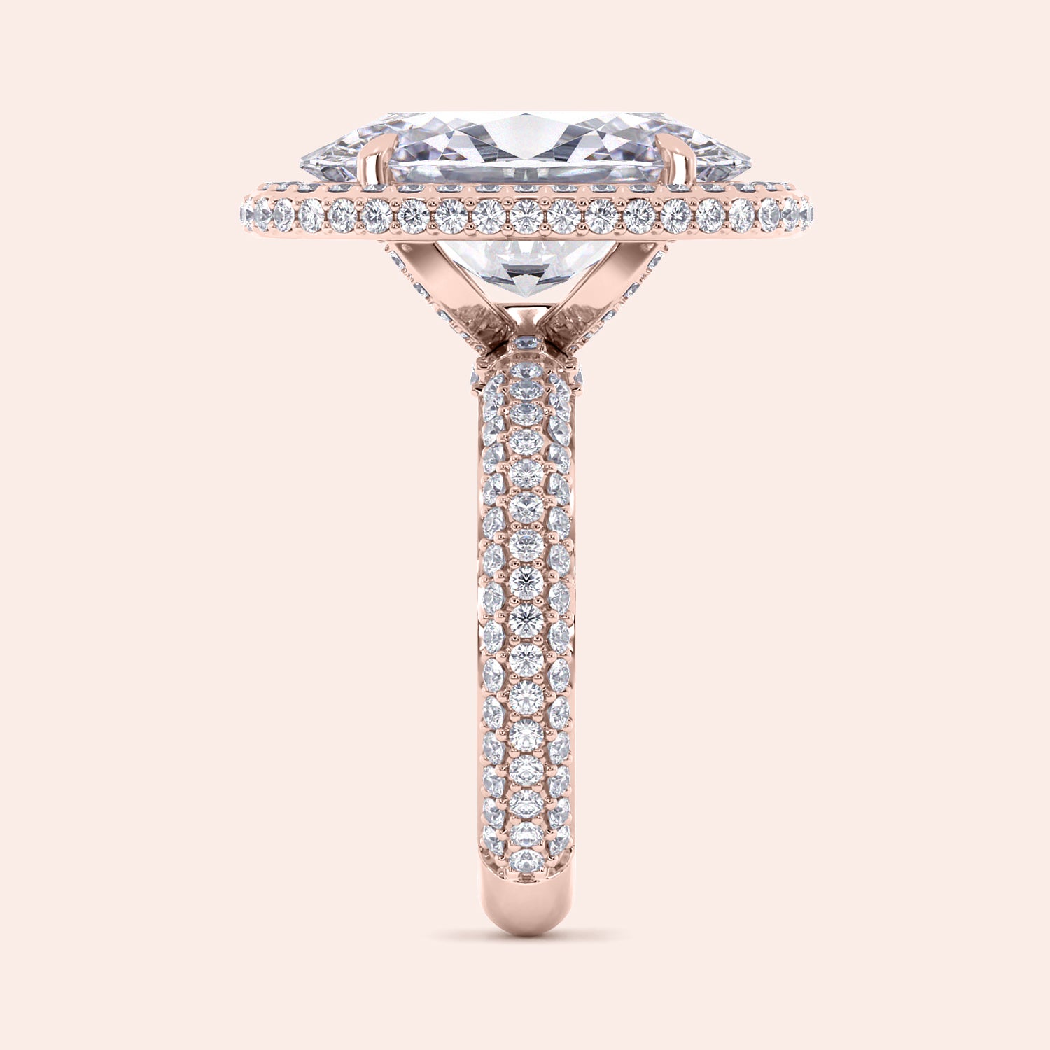 Rose gold engagement ring in 14K or 18K featuring an emerald-cut diamond andPave-set diamonds on the band.|







#14KRecycledRoseGold
#18KRecycledRoseGold


