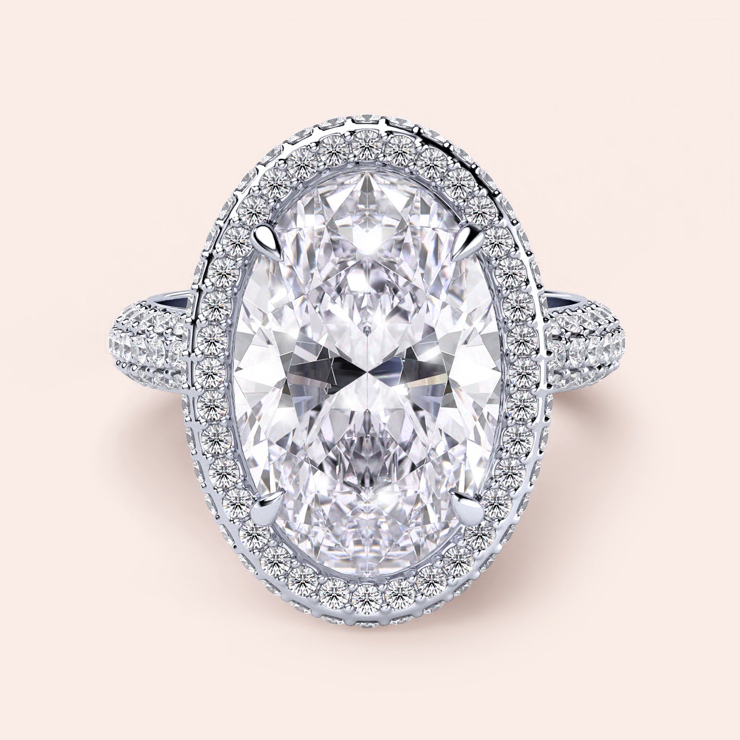 Elegant 14K or 18K Platinum Oval Halo Engagement Ring with Diamond Pave, showcasing luxury and exceptional craftsmanship.|

#14KRecycledWhiteGold
#18KRecycledWhiteGold








#Platinum