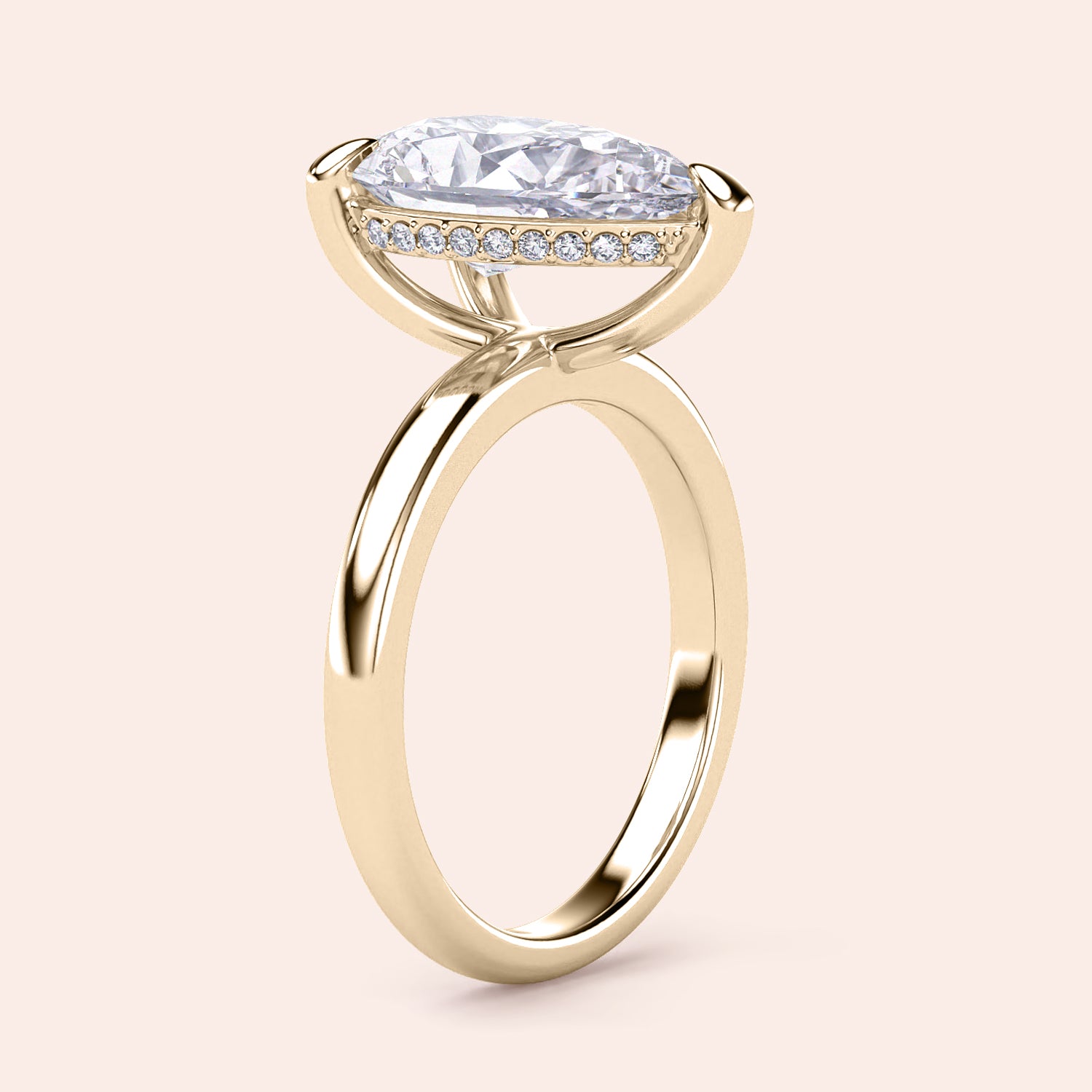 Elegant 14K yellow gold engagement ring with marquise-cut diamond and hidden halo, perfect for special occasions. |


#14KRecycledYellowGold
#18KRecycledYellowGold





