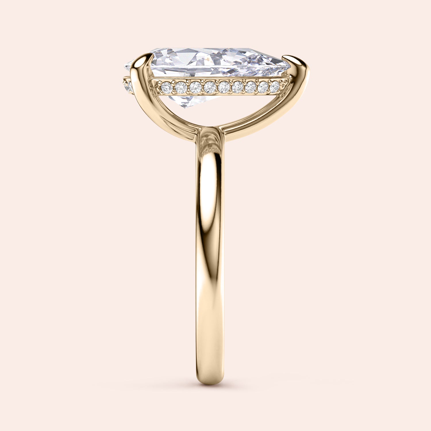 Elegant pear-shaped diamond engagement ring in 14K and 18K gold or platinum, featuring a hidden halo and sleek band. |




#14KRecycledYellowGold
#18KRecycledYellowGold





