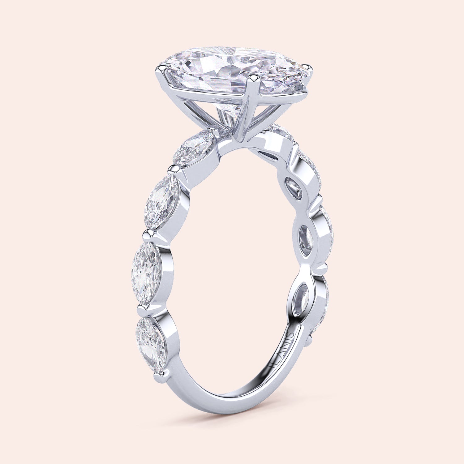 Elegant 14K/18K gold engagement ring with marquise-cut diamond and round diamonds, perfect for a timeless proposal.|

#14KRecycledWhiteGold
#18KRecycledWhiteGold








#Platinum