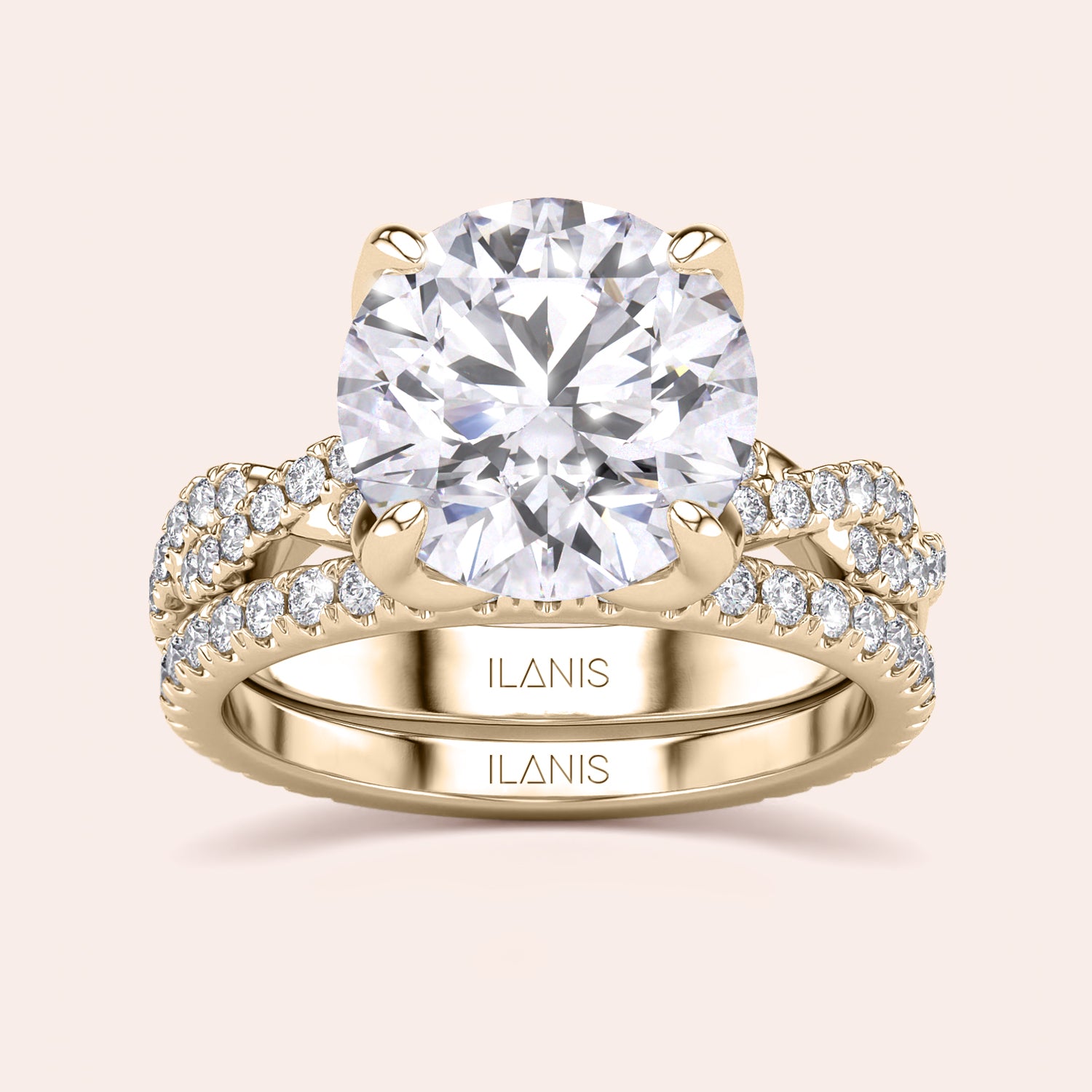Radiant-cut diamond engagement ring with side stone accents in 14K yellow gold, displayed on a neutral background.|




#14KRecycledYellowGold
#18KRecycledYellowGold





