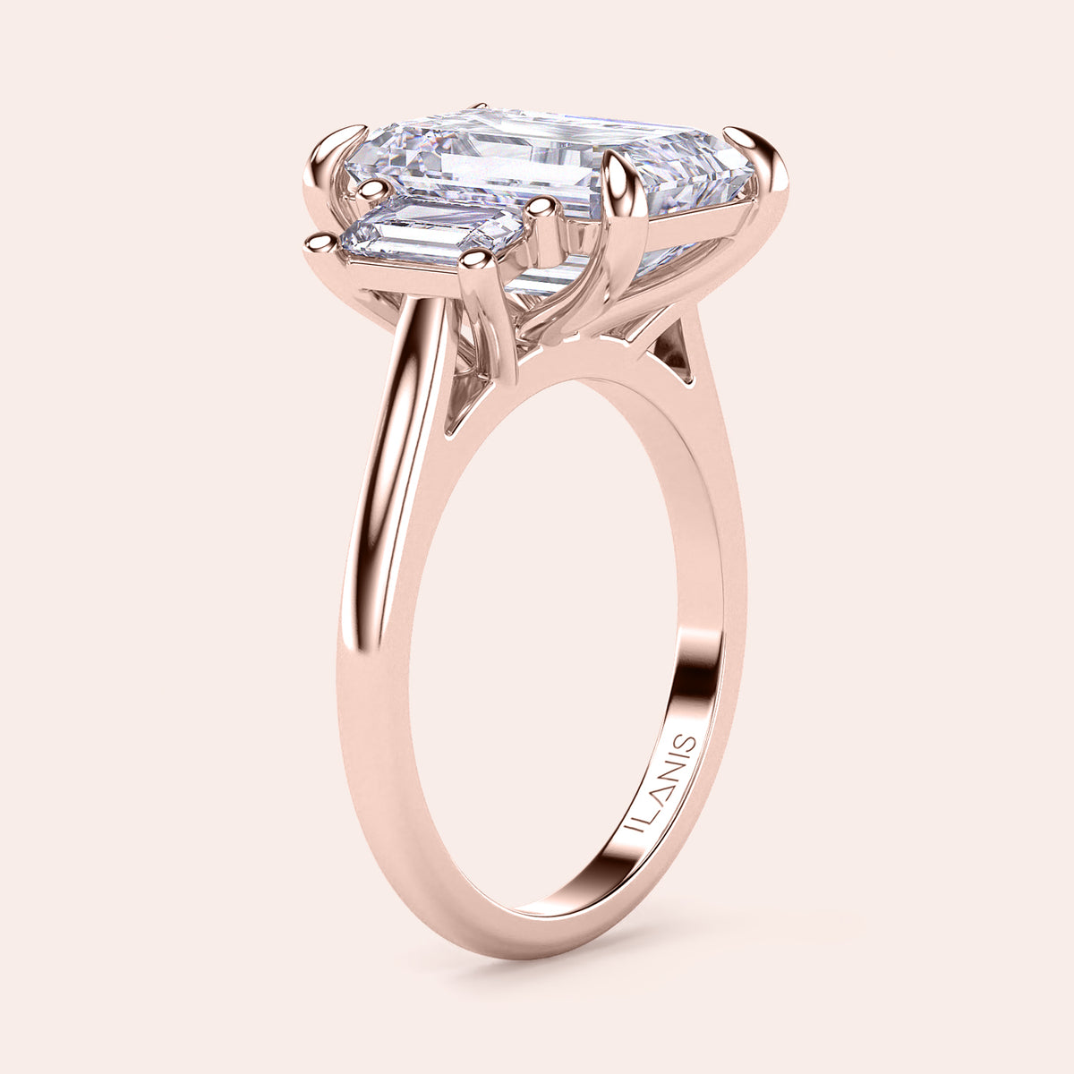 Rose gold teardrop halo engagement ring set featuring pear-shaped diamond, with options in 14K, 18K, or platinum settings.