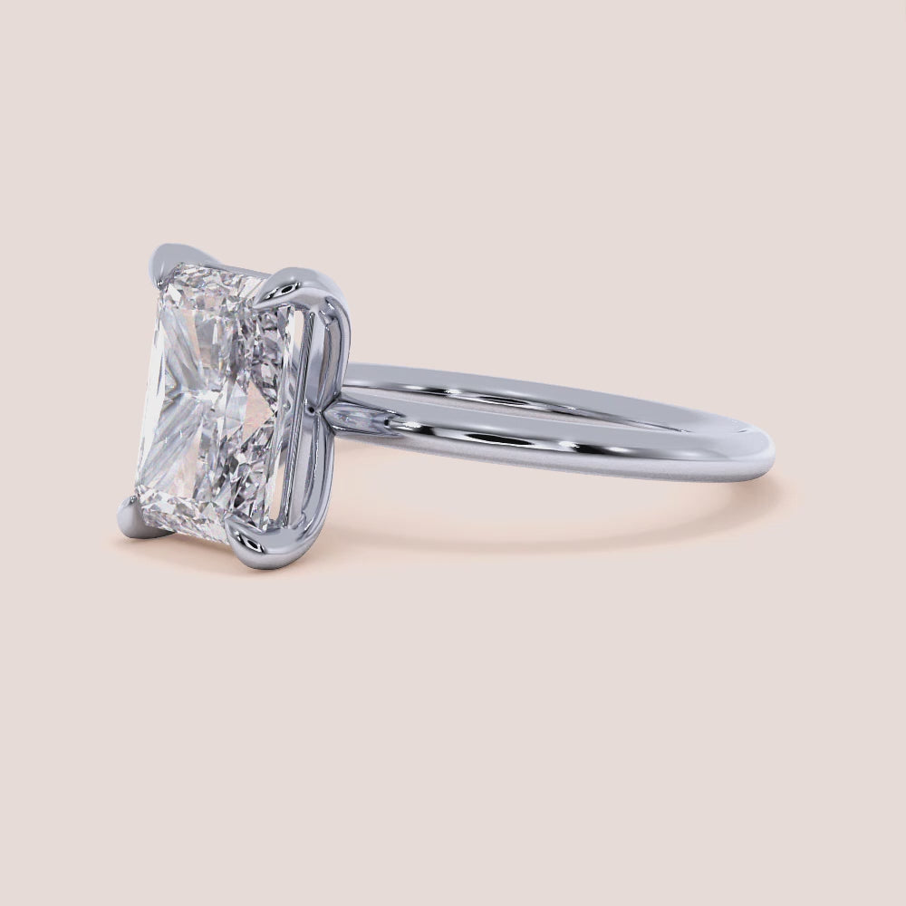 "Elegant 14K white gold engagement ring - Zena radiant classic solitaire with timeless design, perfect for engagement or special occasions.|

#14KRecycledWhiteGold
#18KRecycledWhiteGold








#Platinum"
