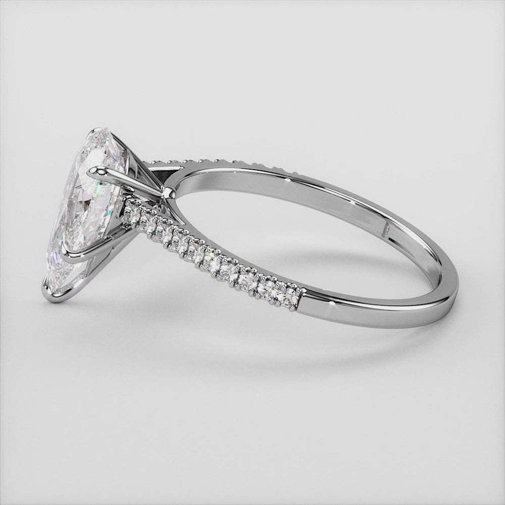 """White Gold 14K Pear Solitaire Pave Cathedral Engagement Ring, a stunning choice for romantic proposals and timeless elegance.""|

#14KRecycledWhiteGold
#18KRecycledWhiteGold
#14KRecycledYellowGold
#18KRecycledYellowGold
#14KRecycledRoseGold
#18KRecycledRoseGold








#Platinum"
