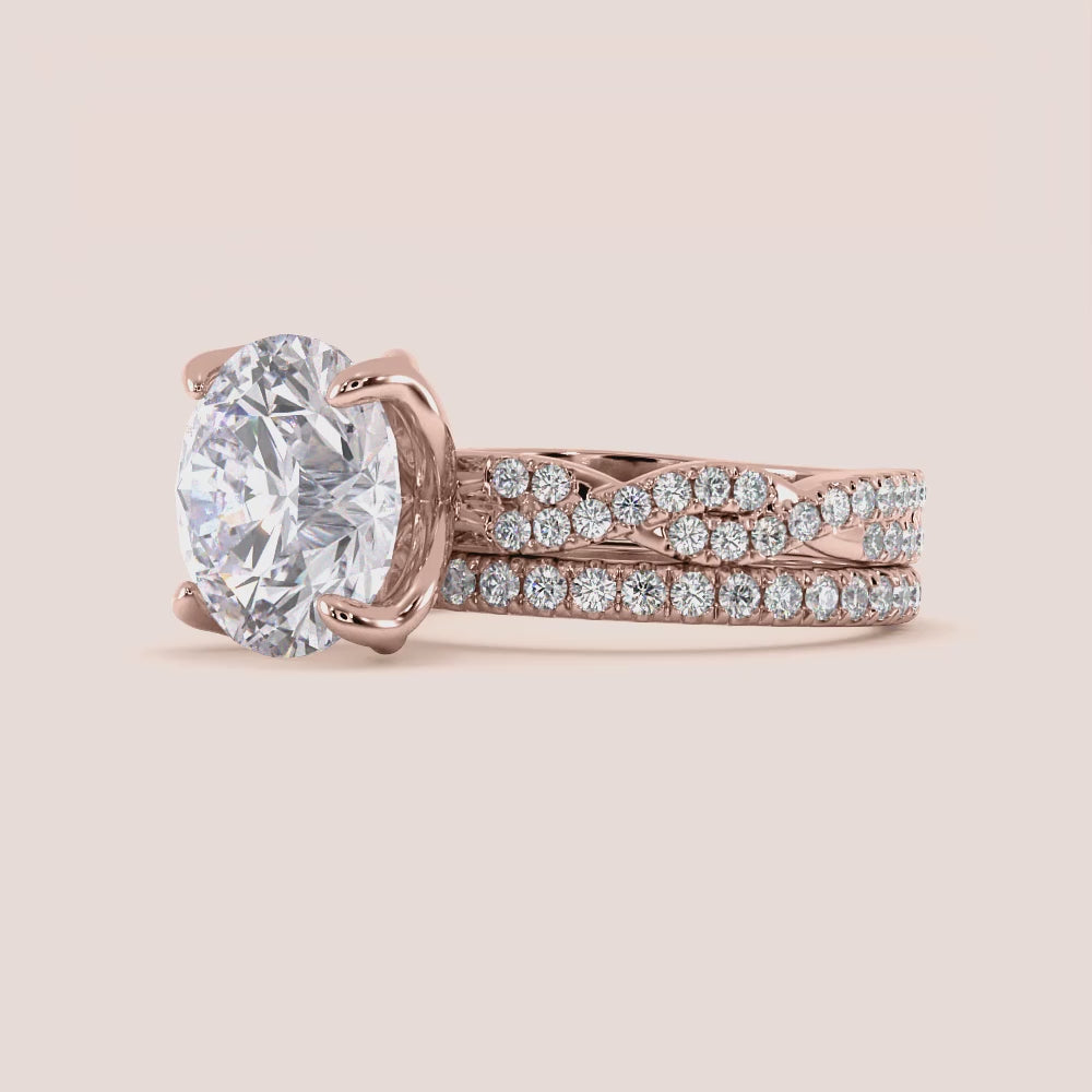Rose gold teardrop halo engagement ring set featuring pear-shaped diamond, with options in 14K, 18K, or platinum settings.|







#14KRecycledRoseGold
#18KRecycledRoseGold


