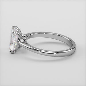 "White gold 14K Estelle radiant classic solitaire cathedral engagement ring, showcasing elegance and timeless beauty.