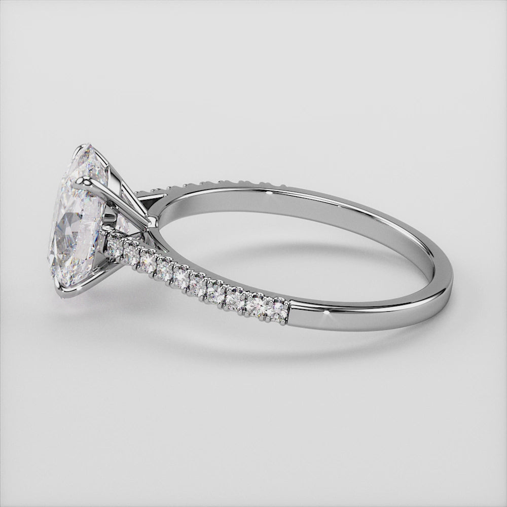 14K White Gold NOVA Oval Solitaire Pave Cathedral Engagement Ring, stunning and elegant, perfect for a timeless proposal.|

#14KRecycledWhiteGold
#18KRecycledWhiteGold
#14KRecycledYellowGold
#18KRecycledYellowGold
#14KRecycledRoseGold
#18KRecycledRoseGold
#Platinum
