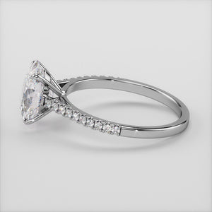 14K White Gold NOVA Oval Solitaire Pave Cathedral Engagement Ring, stunning and elegant, perfect for a timeless proposal.
