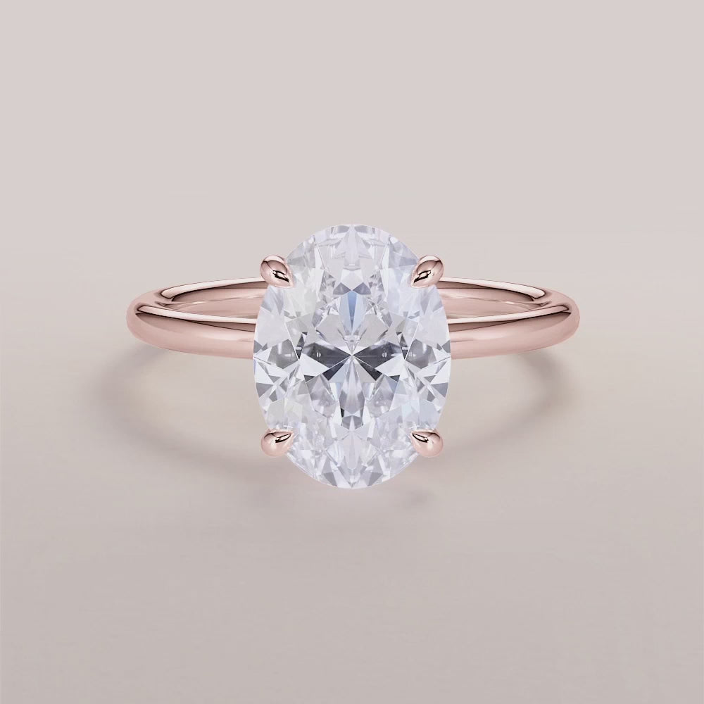 "Rose Gold 14K Venus Oval Classic Solitaire Engagement Ring, elegant and timeless design for the modern bride.|







#14KRecycledRoseGold
#18KRecycledRoseGold


"
