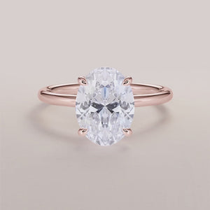 "Rose Gold 14K Venus Oval Classic Solitaire Engagement Ring, elegant and timeless design for the modern bride.