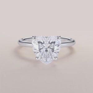"14K White Gold Halley Heart Classic Solitaire Engagement Ring â€“ Elegant design perfect for timeless love, available in 18K and platinum.