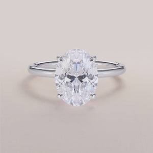 "Elegant 14K White Gold Venus Oval Classic Solitaire Engagement Ring, showcasing timeless beauty and luxurious design.