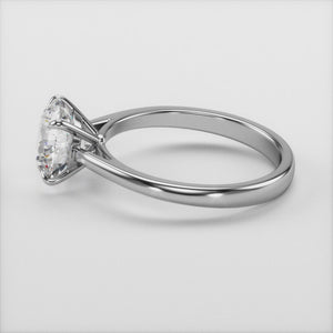 "Elegant 14K white gold Juliet round classic solitaire cathedral engagement ring with timeless design and sparkling clarity.