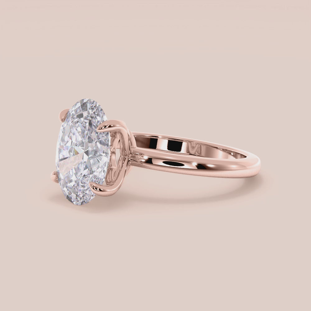 "14K Rose Gold Demi Oval Tulip Mount Solitaire Engagement Ring with Plain Band, elegant and timeless design for modern couples.|







#14KRecycledRoseGold
#18KRecycledRoseGold


"
