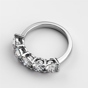 Five-stone round diamond wedding band in 14K or 18K gold, or platinum. Elegant and luxurious for special occasions. 