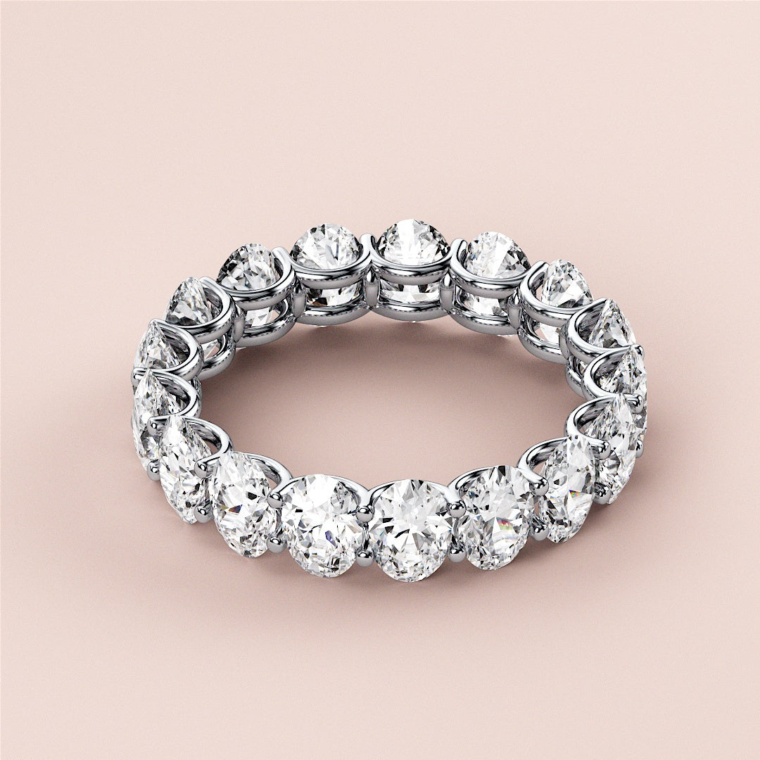 Round Shaped Diamond Eternity Band in 14K Gold, featuring a stunning Sophie designâ€”perfect for wedding vows. 