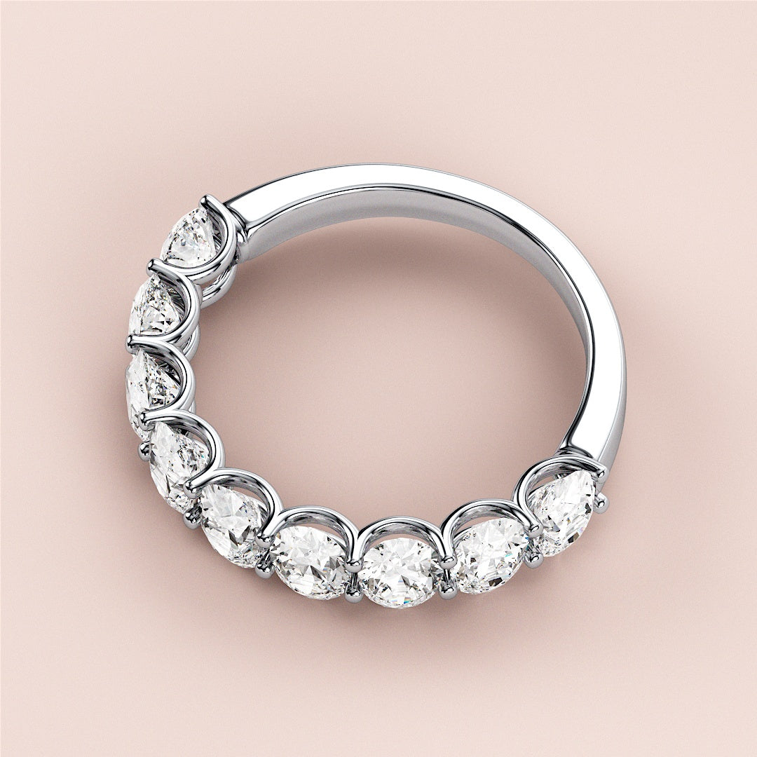 Elegant 14K/18K white gold diamond eternity ring, featuring round brilliant diamonds in a classic wedding band design. |
 #14KRecycledWhiteGold
 #18KRecycledWhiteGold
 
 
 
 
 #Platinum