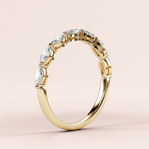 Elegant 14K/18K gold wedding band featuring marquise-cut diamonds in a stunning eternity design, perfect for special occasions. 