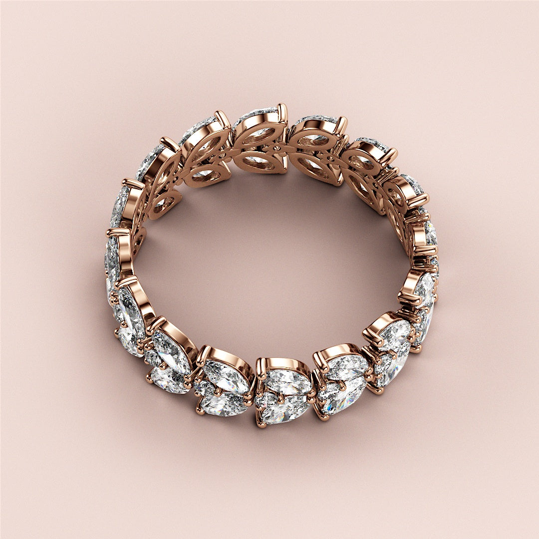 Exquisite rose gold wedding band, featuring marquise diamonds, crafted in 14K or 18K gold or platinum, perfect for eternity moments. |
 
 
 
 
 #14KRecycledRoseGold
 #18KRecycledRoseGold