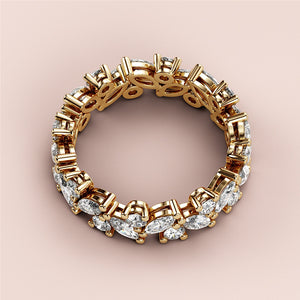Luxurious 14K/18K yellow gold wedding band featuring marquise diamond shapes in an intricate floral design. 