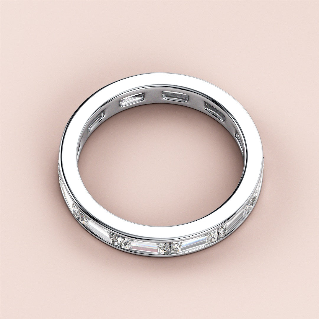 Elegant diamond baguette-cut eternity wedding band in 14K or 18K white gold or platinum.  Perfect for timeless love. |
 #14KRecycledWhiteGold
 #18KRecycledWhiteGold
 
 
 
 
 #Platinum
