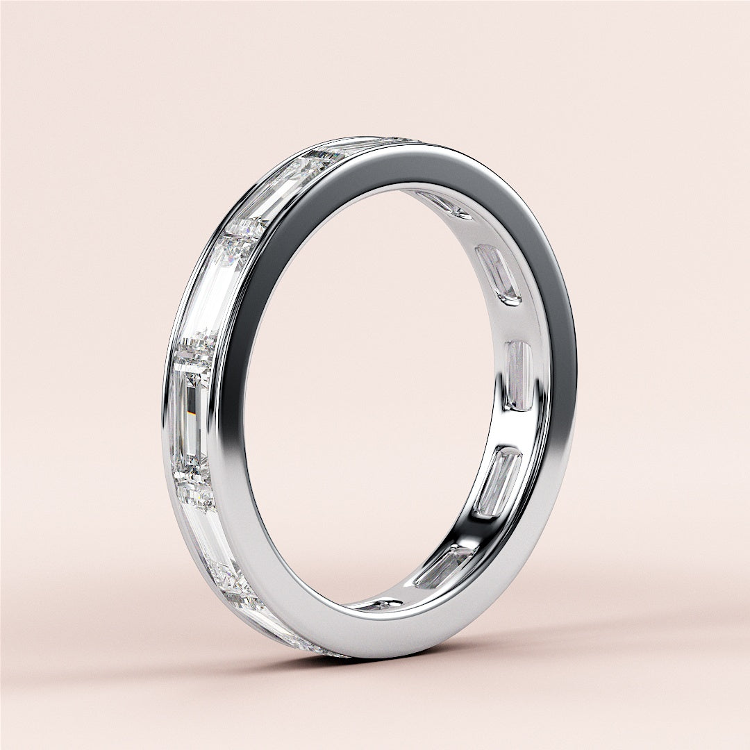 Elegant 14K or 18K gold eternity band featuring baguette-cut diamonds.  Perfect for weddings or daily wear. |
 #14KRecycledWhiteGold
 #18KRecycledWhiteGold
 
 
 
 
 #Platinum