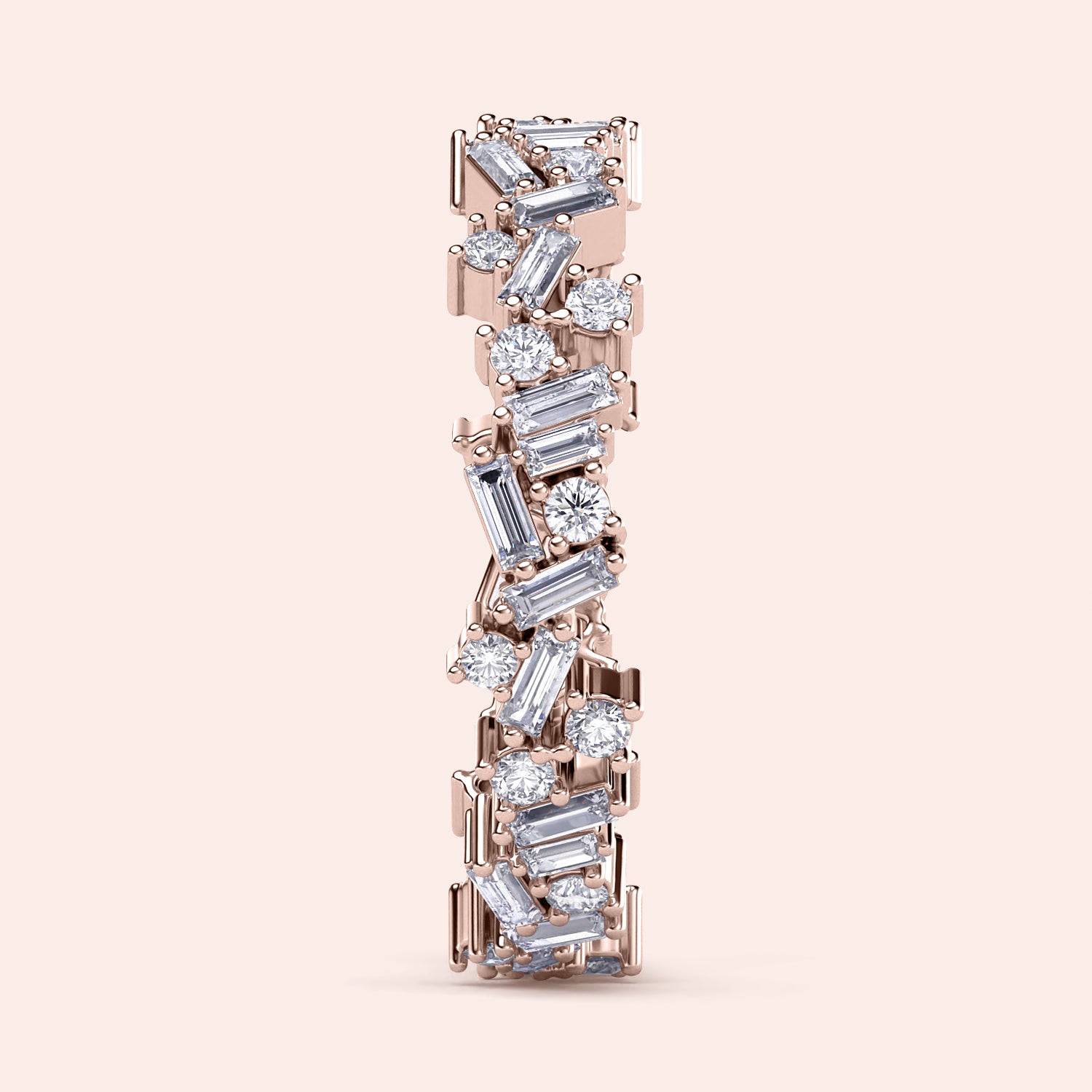 Exquisite 14K Rose Gold diamond eternity ring with baguette and round brilliant diamonds, perfect for weddings and special occasions. |
 
 
 
 
 #14KRecycledRoseGold
 #18KRecycledRoseGold