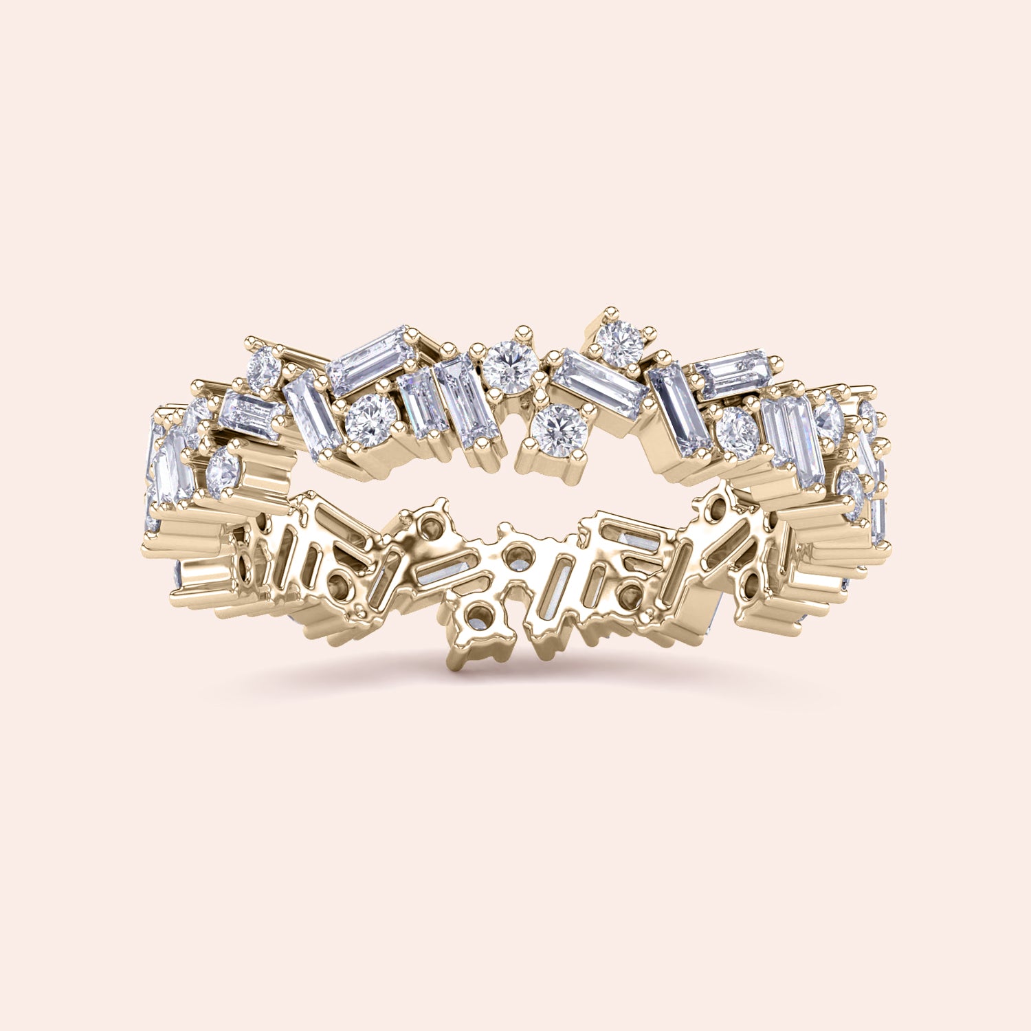 Elegant 14K Gold Eternity Wedding Band featuring Asscher and Round Cut Diamonds in a Stunning Design. |
 
 
 #14KRecycledYellowGold
 #18KRecycledYellowGold
