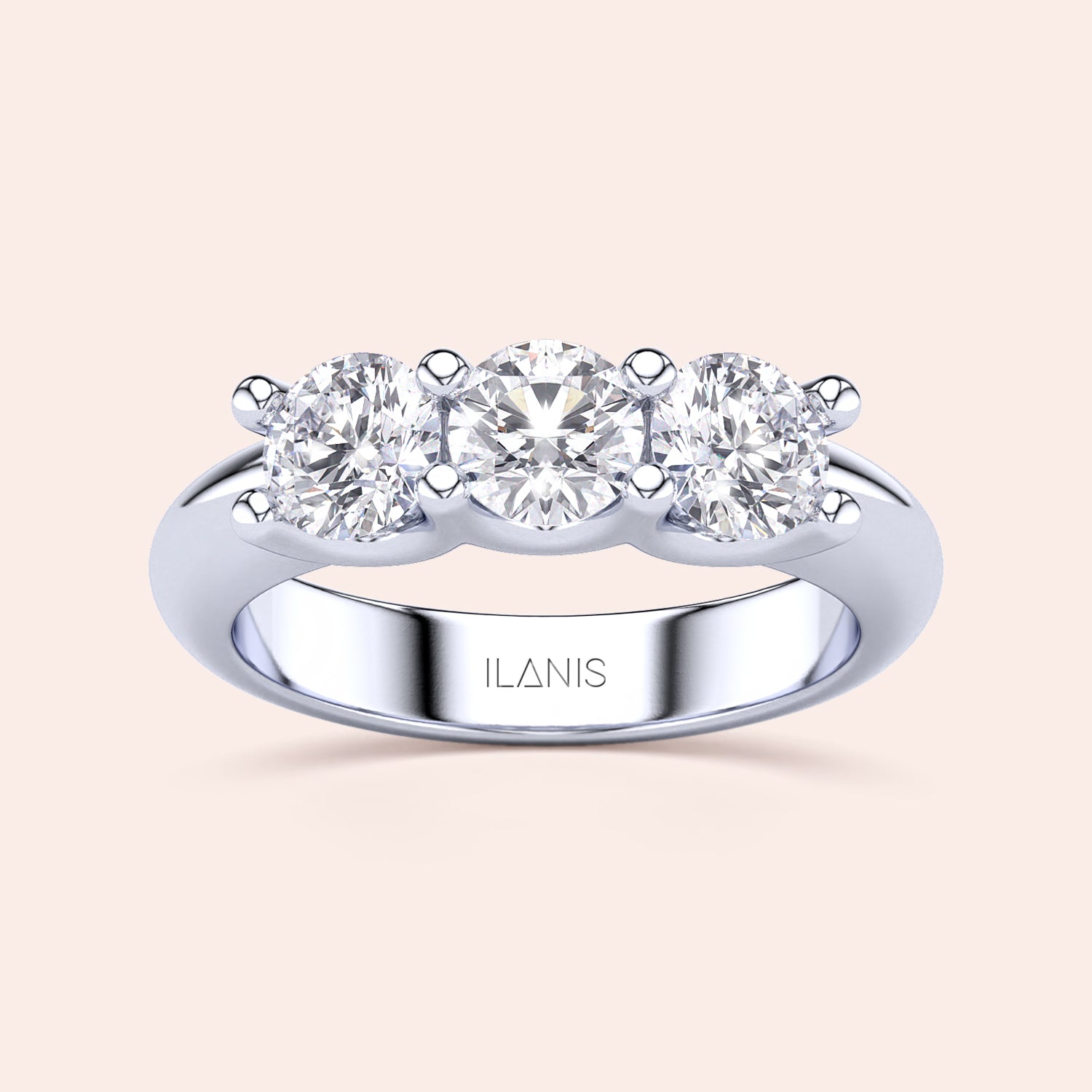 Stunning 14K/18K White Gold Wedding Band with Three Round Diamonds in Prong Setting, radiating classic elegance and timeless beauty. |
 #14KRecycledWhiteGold
 #18KRecycledWhiteGold
 
 
 
 
 #Platinum