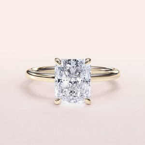 14K Yellow Gold Radiant Cut Diamond Engagement Ring, a stunning classic solitaire design perfect for unforgettable moments.